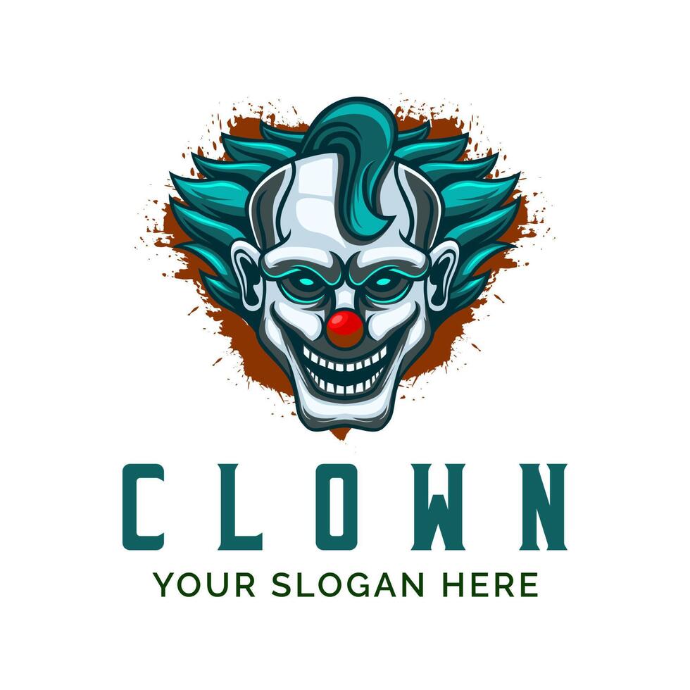 Head of Clown Logo Design Vector Mascot template