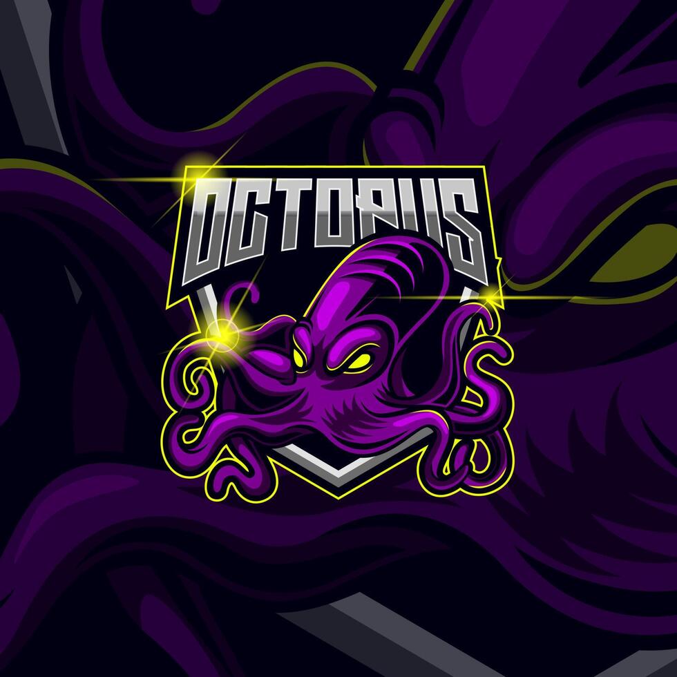 Octopus esport logo design vector