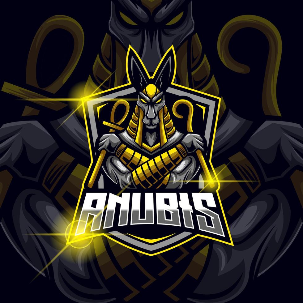 plantilla de logotipo de anubis esport vector