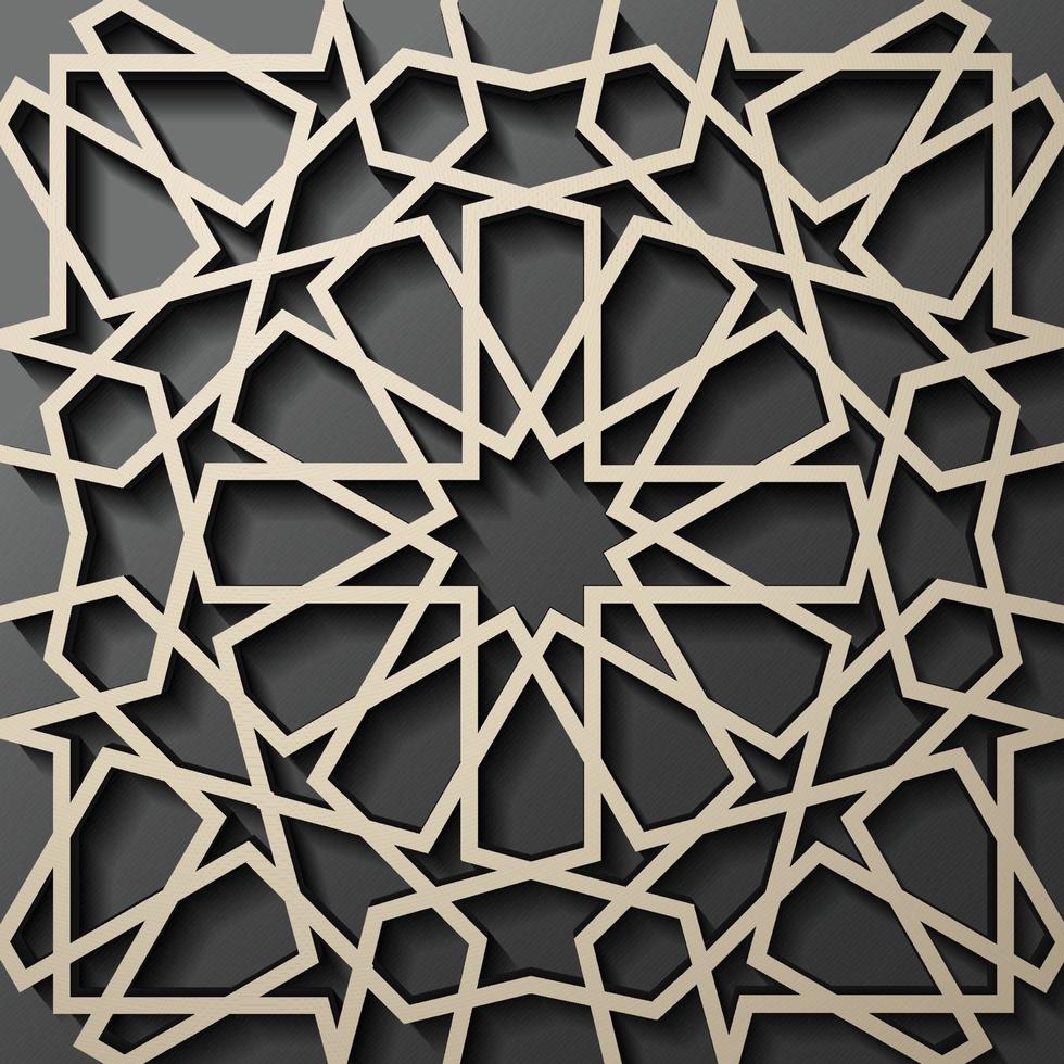 Background with 3d seamless pattern in Islamic style . , arabic geometric east ornament , persian motif . vector