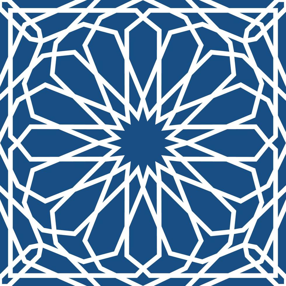 Blue islamic pattern . Seamless arabic geometric pattern, east ornament, indian ornament, persian motif, 3D. Endless texture can be used for wallpaper, pattern fills, web page background . vector