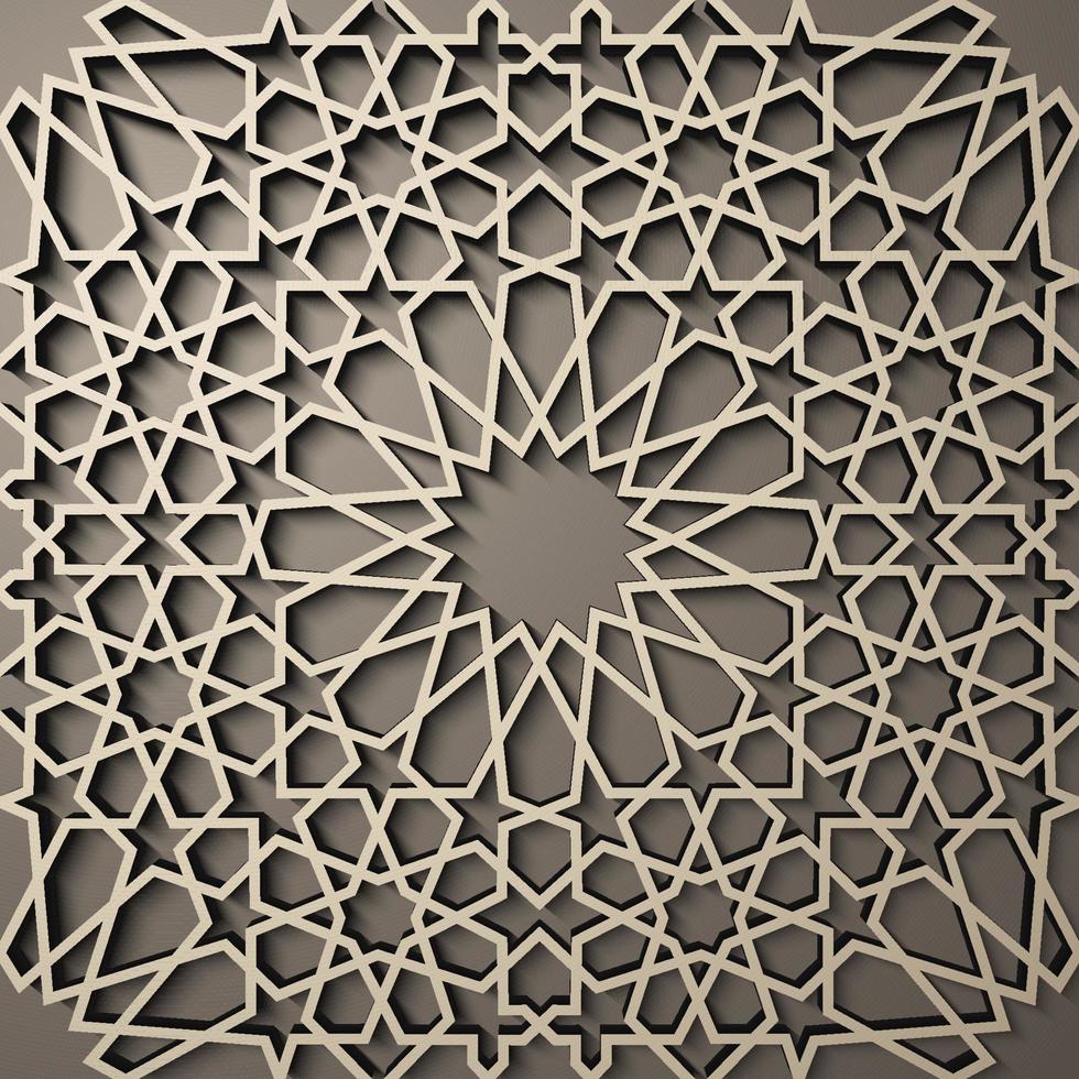 Background with 3d seamless pattern in Islamic style . , arabic geometric east ornament , persian motif . vector