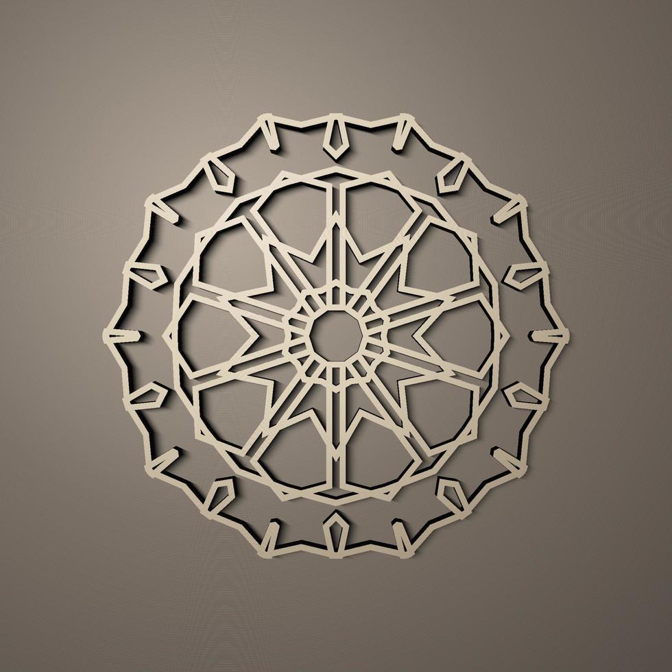 Background with 3d seamless pattern in Islamic style . , arabic geometric east ornament , persian motif . vector