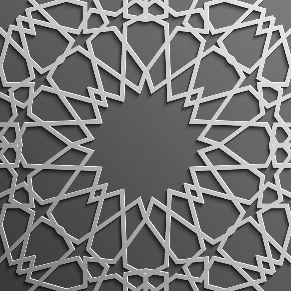 Seamless islamic pattern 3d . Traditional Arabic design element. vector