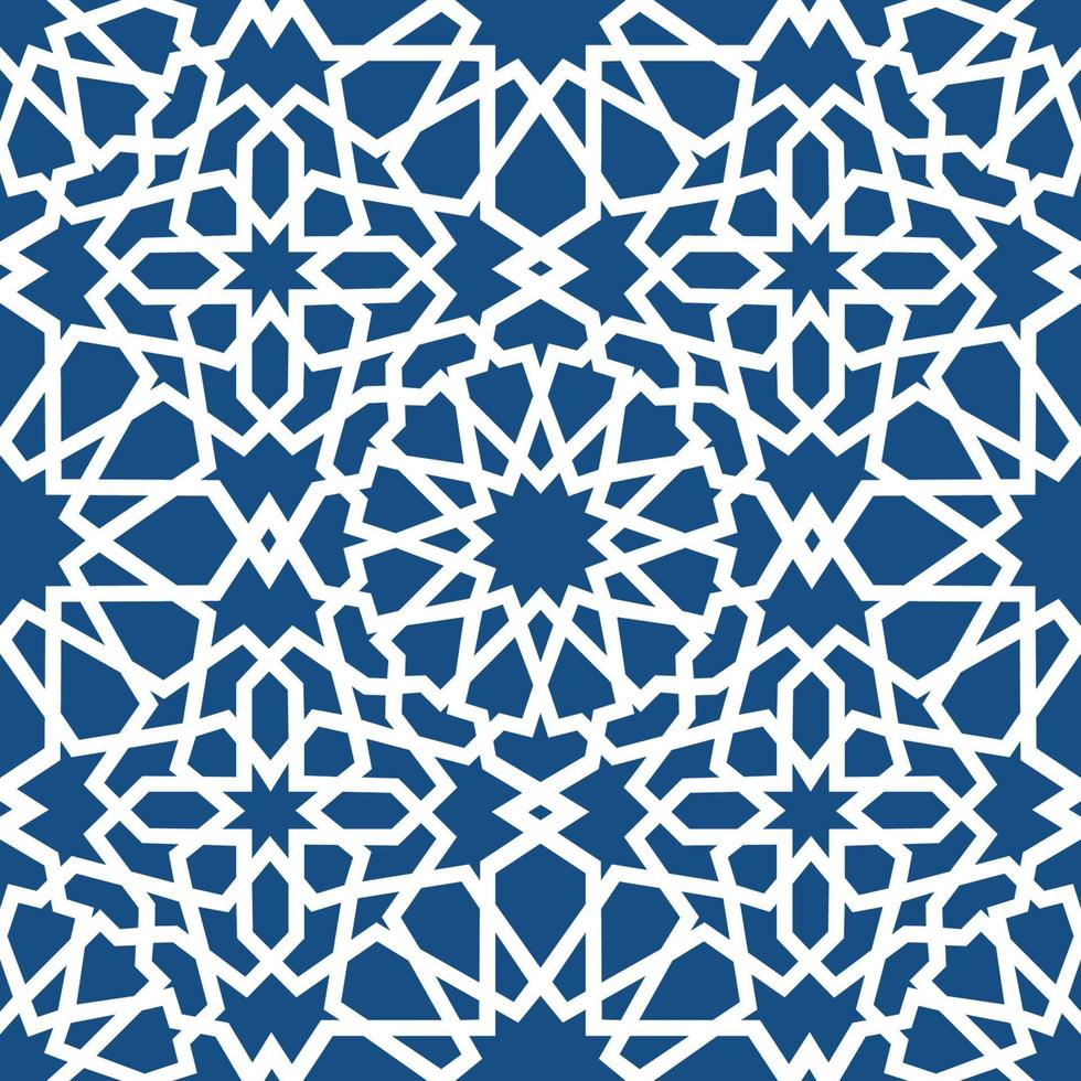 Blue islamic pattern . Seamless arabic geometric pattern, east ornament, indian ornament, persian motif, 3D. Endless texture can be used for wallpaper, pattern fills, web page background . vector