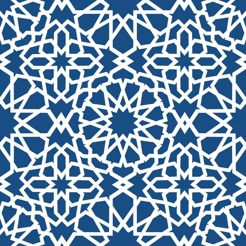 Blue islamic pattern . Seamless arabic geometric pattern, east ornament, indian ornament, persian motif, 3D. Endless texture can be used for wallpaper, pattern fills, web page background . vector