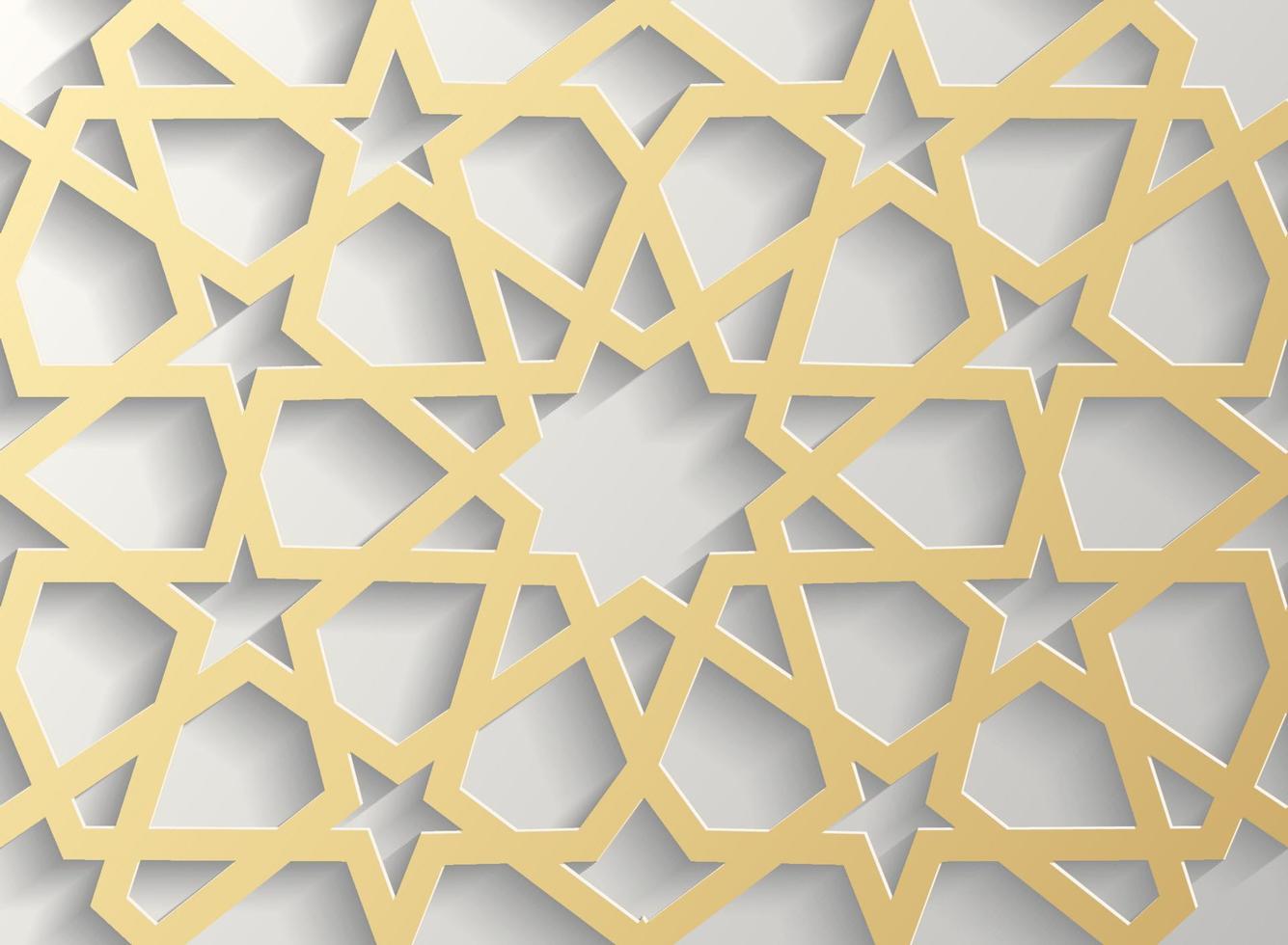 Background with 3d seamless pattern in Islamic style vector