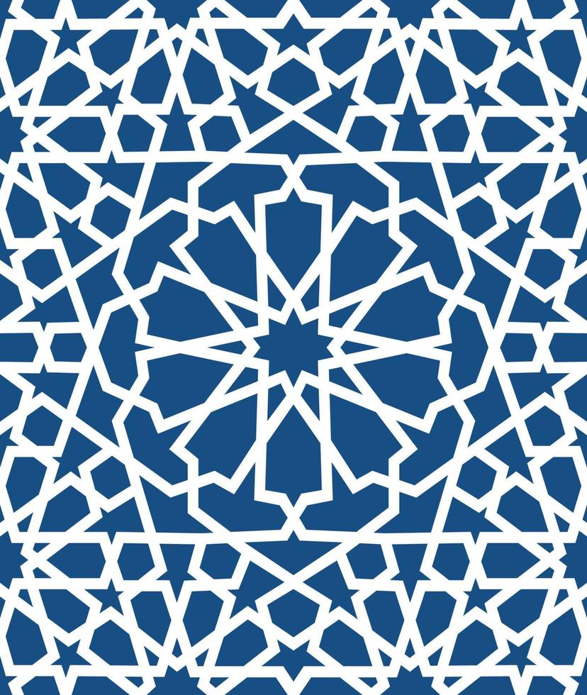 Blue islamic pattern . Seamless arabic geometric pattern, east ornament, indian ornament, persian motif, 3D. Endless texture can be used for wallpaper, pattern fills, web page background . vector