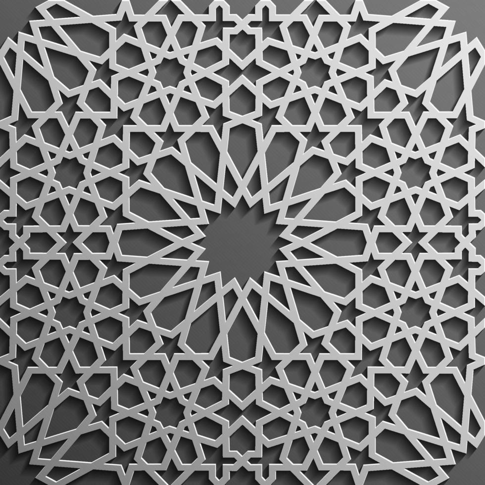 Seamless islamic pattern 3d . Traditional Arabic design element. vector