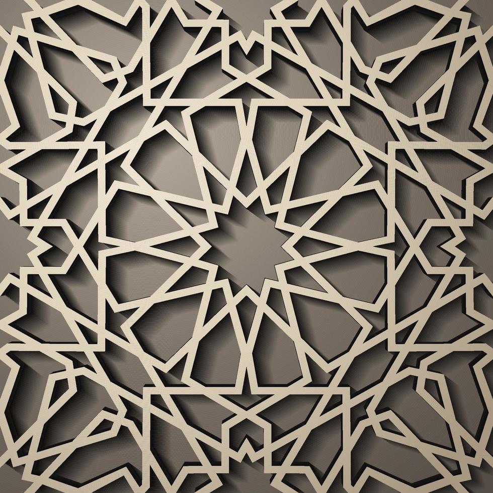 Background with 3d seamless pattern in Islamic style . , arabic geometric east ornament , persian motif . vector