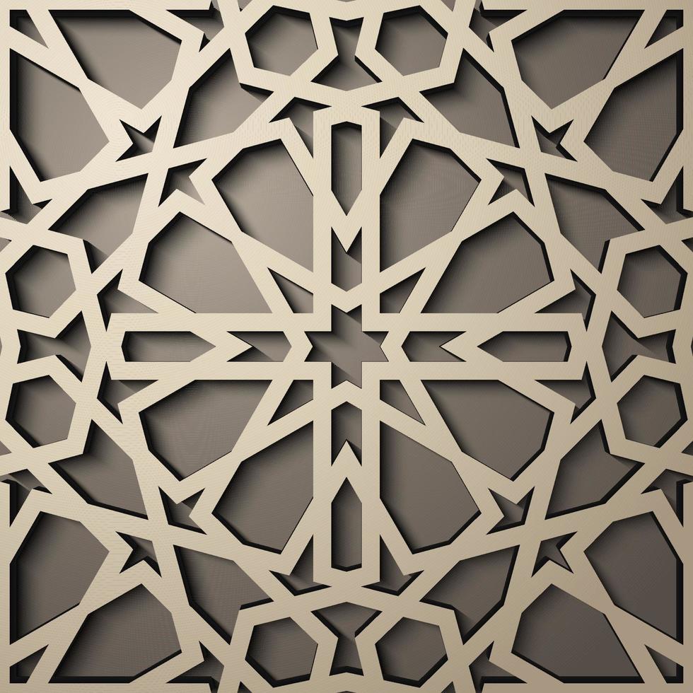 Background with 3d seamless pattern in Islamic style . , arabic geometric east ornament , persian motif . vector