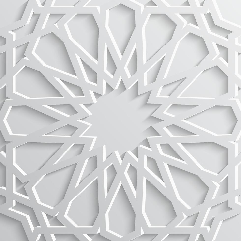 Seamless islamic pattern 3d . Traditional Arabic design element. vector