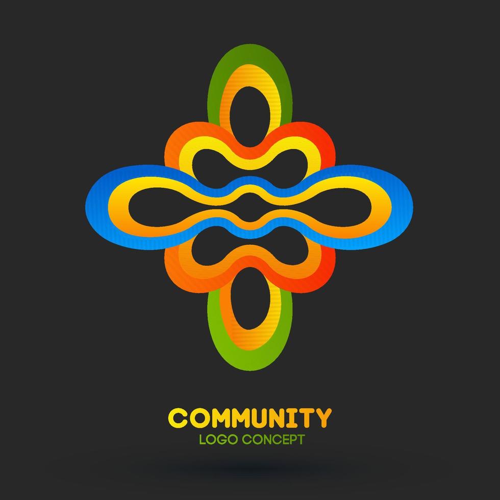 logotipo de atención comunitaria. vector de empresa de diseño de logotipo. idea de forma de icono moderno abstracto. concepto de negocio web.