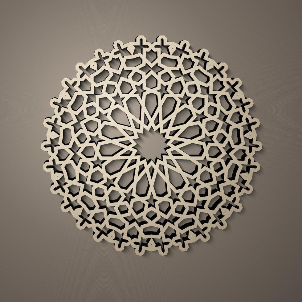 Background with 3d seamless pattern in Islamic style . , arabic geometric east ornament , persian motif . vector