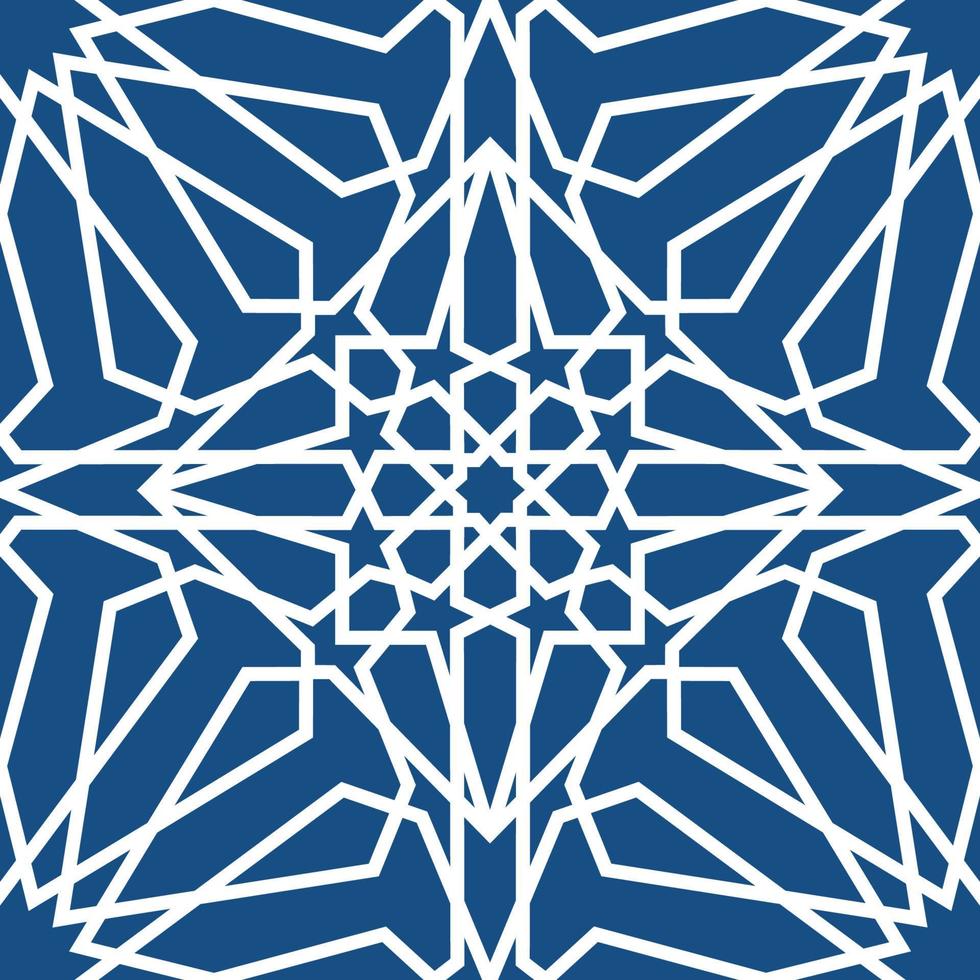 Blue islamic pattern . Seamless arabic geometric pattern, east ornament, indian ornament, persian motif, 3D. Endless texture can be used for wallpaper, pattern fills, web page background . vector