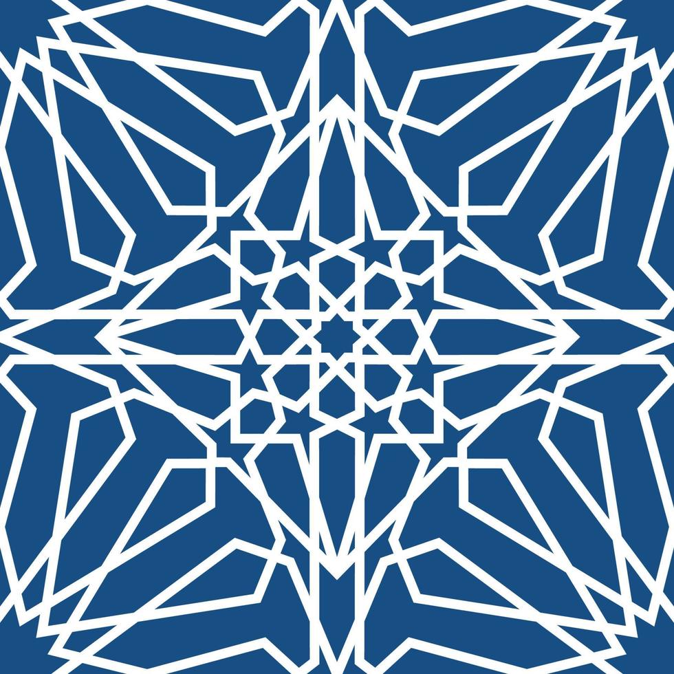 Blue islamic pattern . Seamless arabic geometric pattern, east ornament, indian ornament, persian motif, 3D. Endless texture can be used for wallpaper, pattern fills, web page background . vector