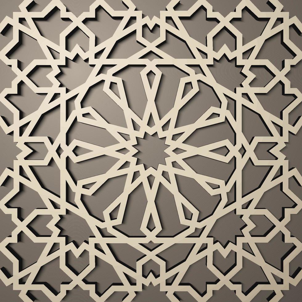 Background with 3d seamless pattern in Islamic style . , arabic geometric east ornament , persian motif . vector