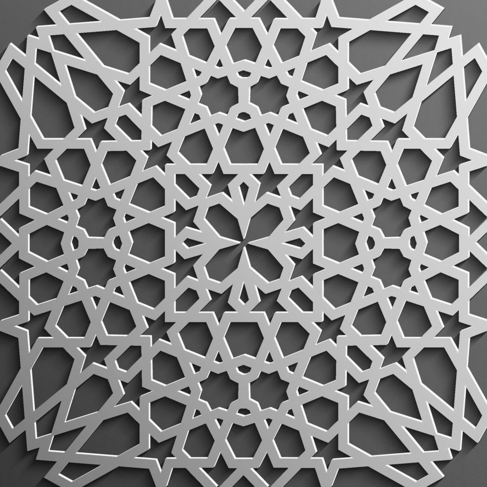 Seamless islamic pattern 3d . Traditional Arabic design element. vector