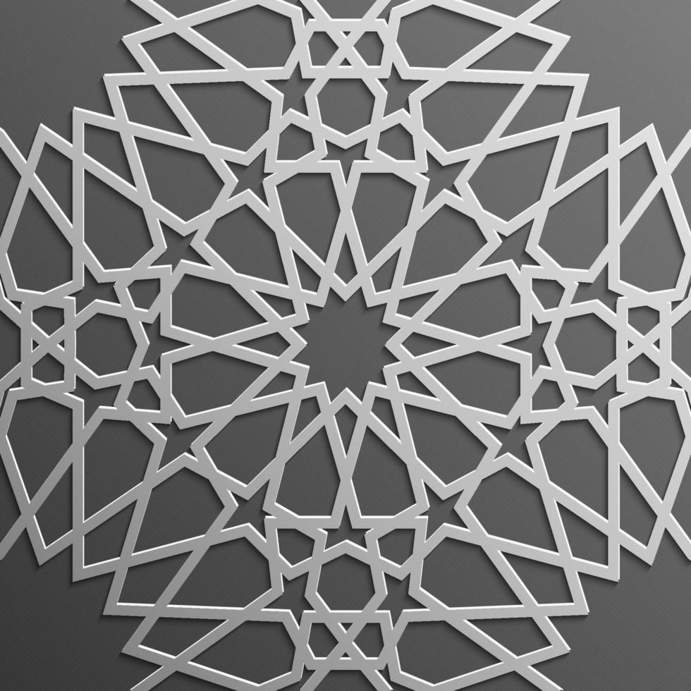 Seamless islamic pattern 3d . Traditional Arabic design element. vector