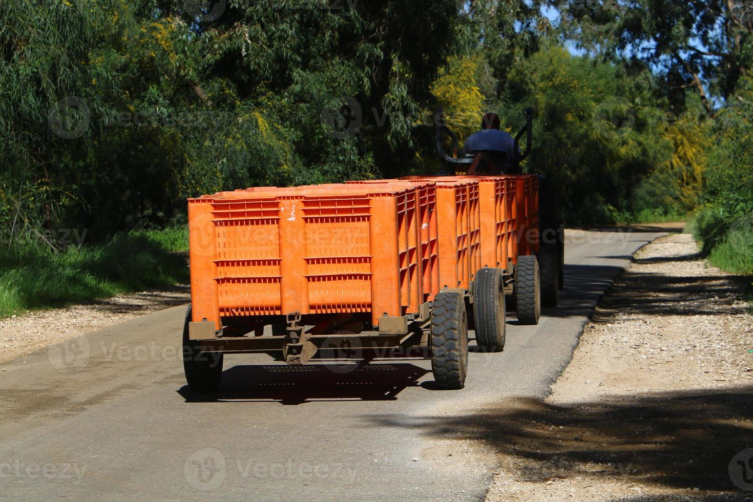 Trolley trailer for transportation of goods. photo