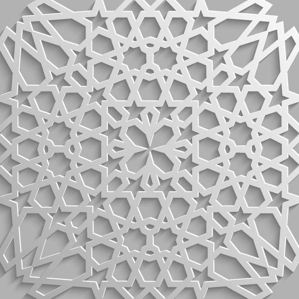 Seamless islamic pattern 3d . Traditional Arabic design element. vector