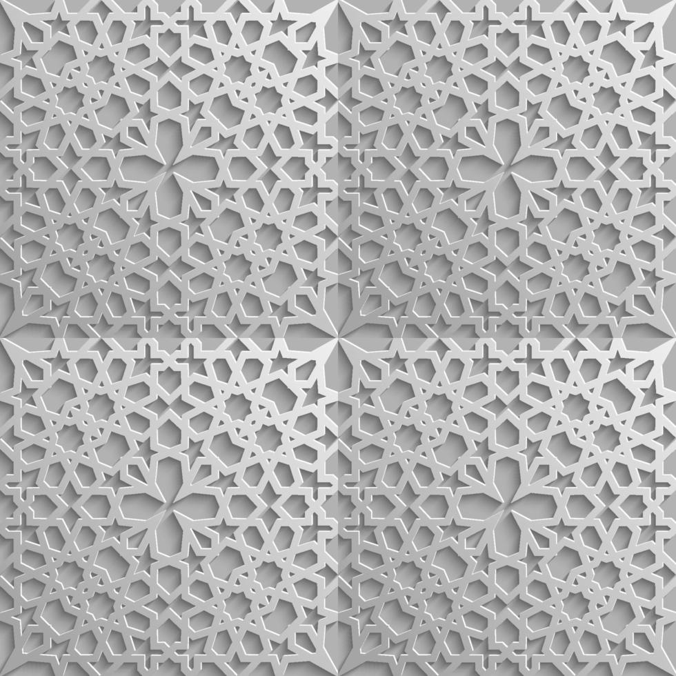 Seamless islamic pattern 3d . Traditional Arabic design element. vector