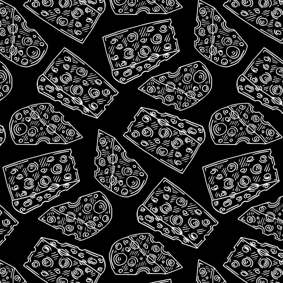 cheese doodle pattern background vector
