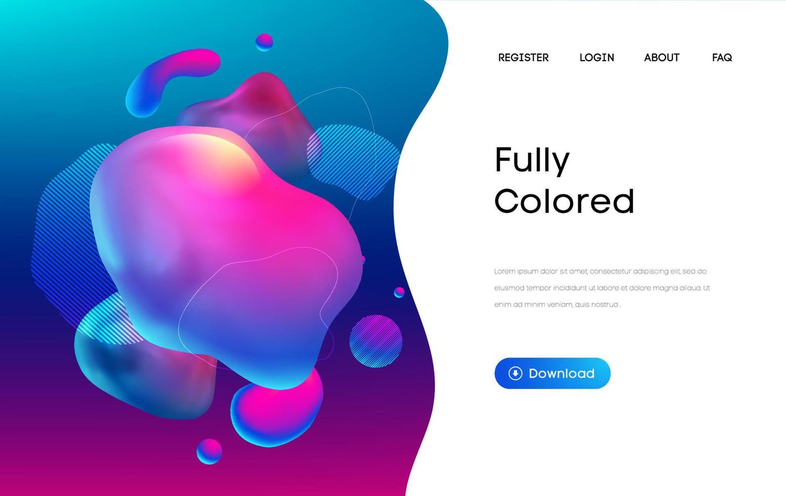 Purple liquid background in 3d style. Web design liquid color business website template. Flow and fluid background. EPS 10 Vector. vector