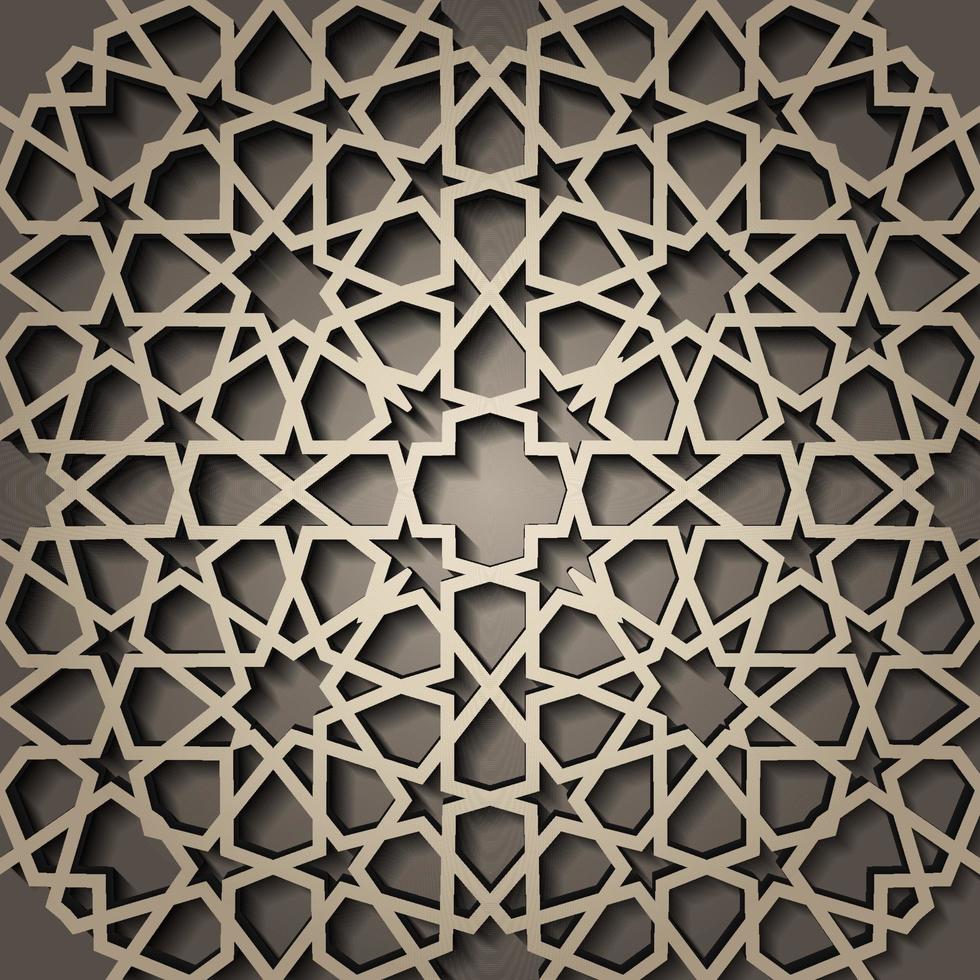 Background with 3d seamless pattern in Islamic style . , arabic geometric east ornament , persian motif . vector