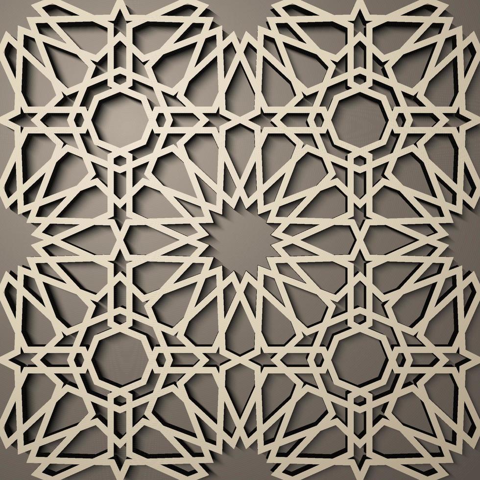 Background with 3d seamless pattern in Islamic style . , arabic geometric east ornament , persian motif . vector