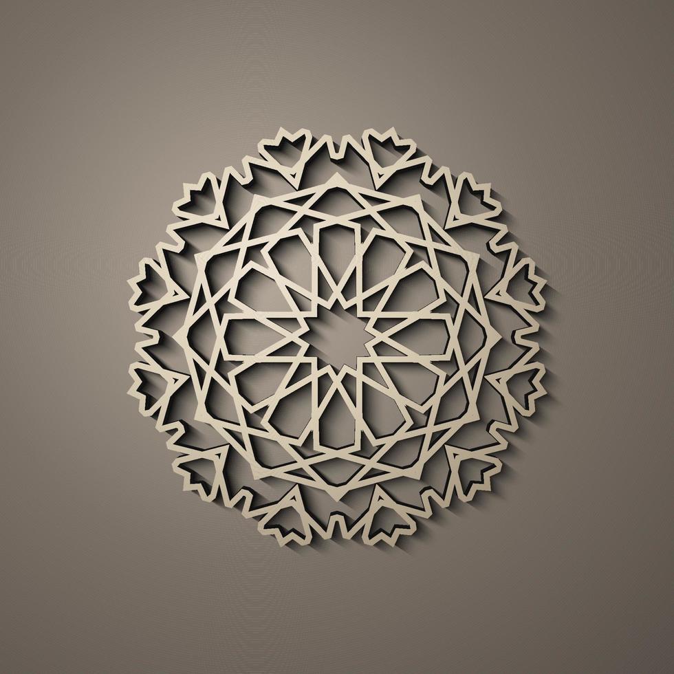 Background with 3d seamless pattern in Islamic style . , arabic geometric east ornament , persian motif . vector