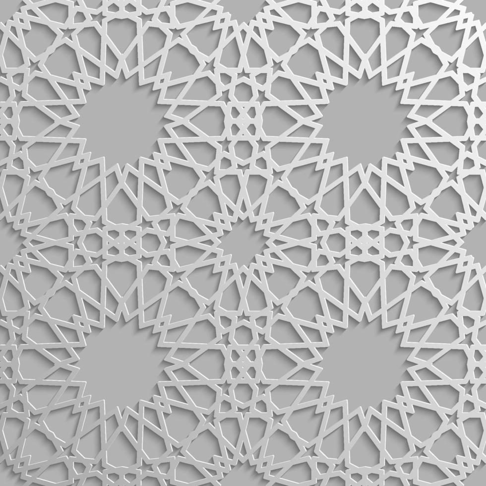 Seamless islamic pattern 3d . Traditional Arabic design element. vector