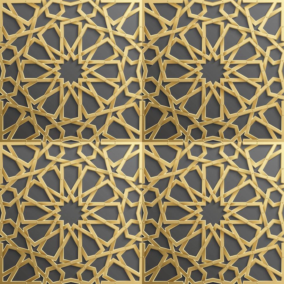 Seamless islamic pattern 3d . Traditional Arabic design element. vector