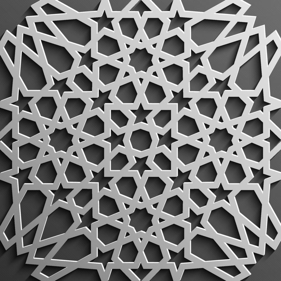 Seamless islamic pattern 3d . Traditional Arabic design element. vector