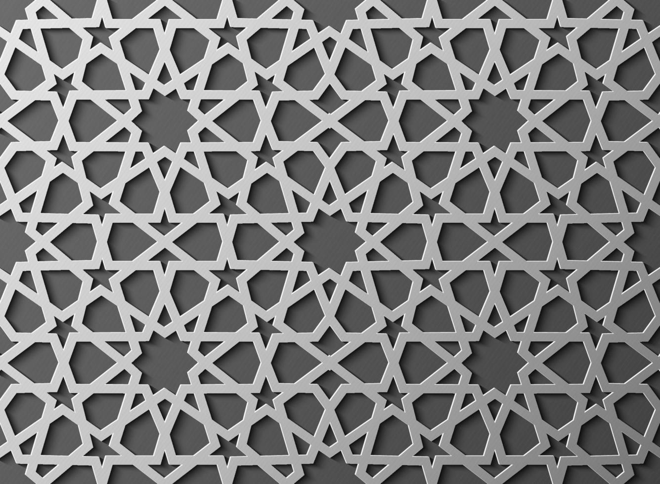 Seamless islamic pattern 3d . Traditional Arabic design element. vector
