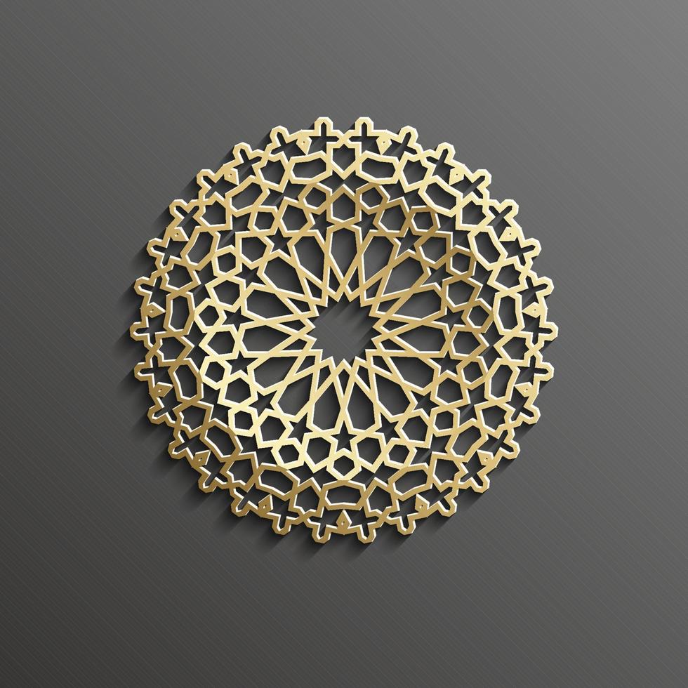 Background with 3d seamless pattern in Islamic style vector