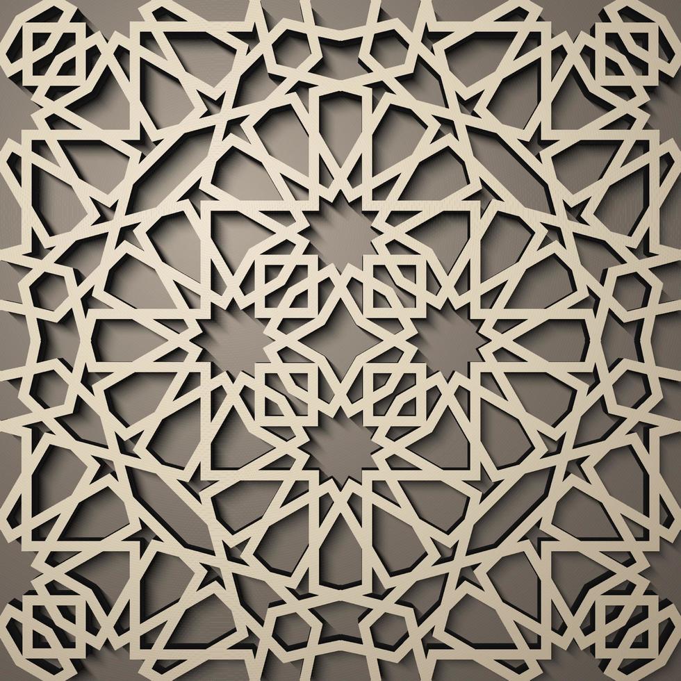 Background with 3d seamless pattern in Islamic style . , arabic geometric east ornament , persian motif . vector