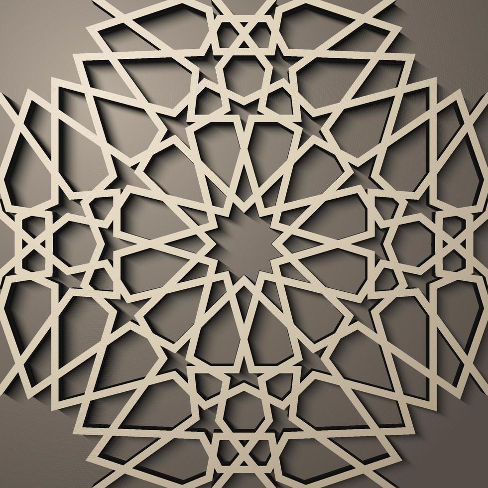 Background with 3d seamless pattern in Islamic style . , arabic geometric east ornament , persian motif . vector