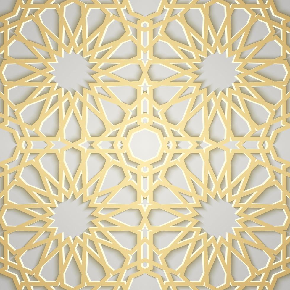 Seamless islamic pattern 3d . Traditional Arabic design element. vector