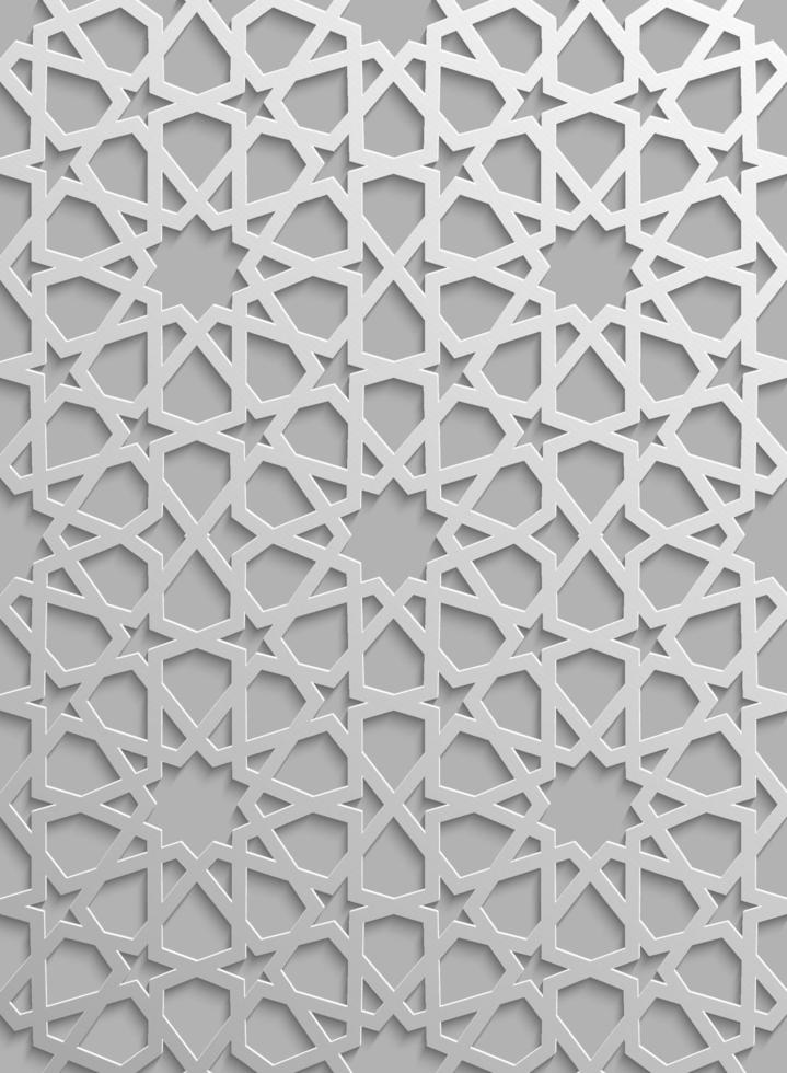 Seamless islamic pattern 3d . Traditional Arabic design element. vector