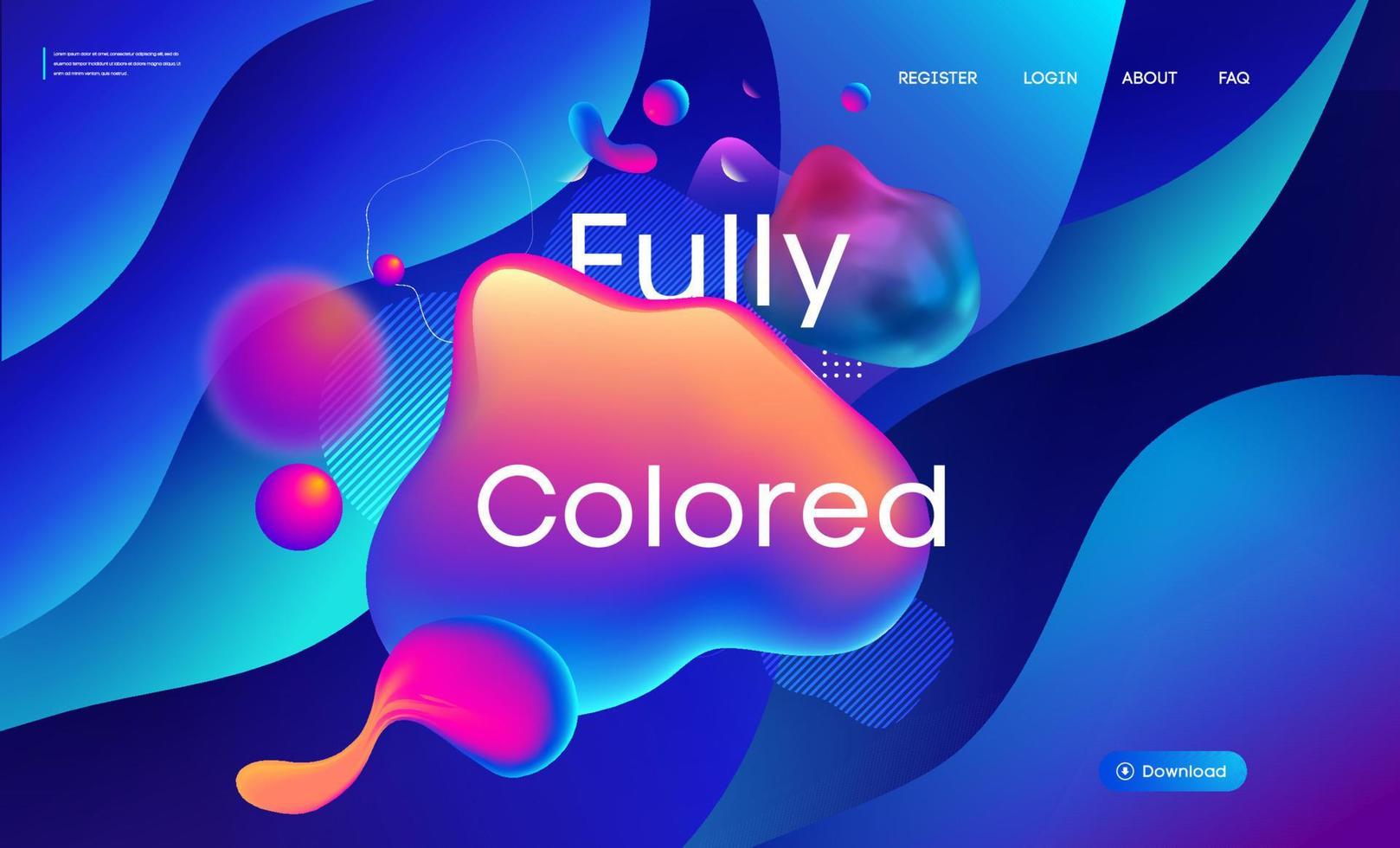 Purple liquid background in 3d style. Web design liquid color business website template. Flow and fluid background. EPS 10 Vector. vector