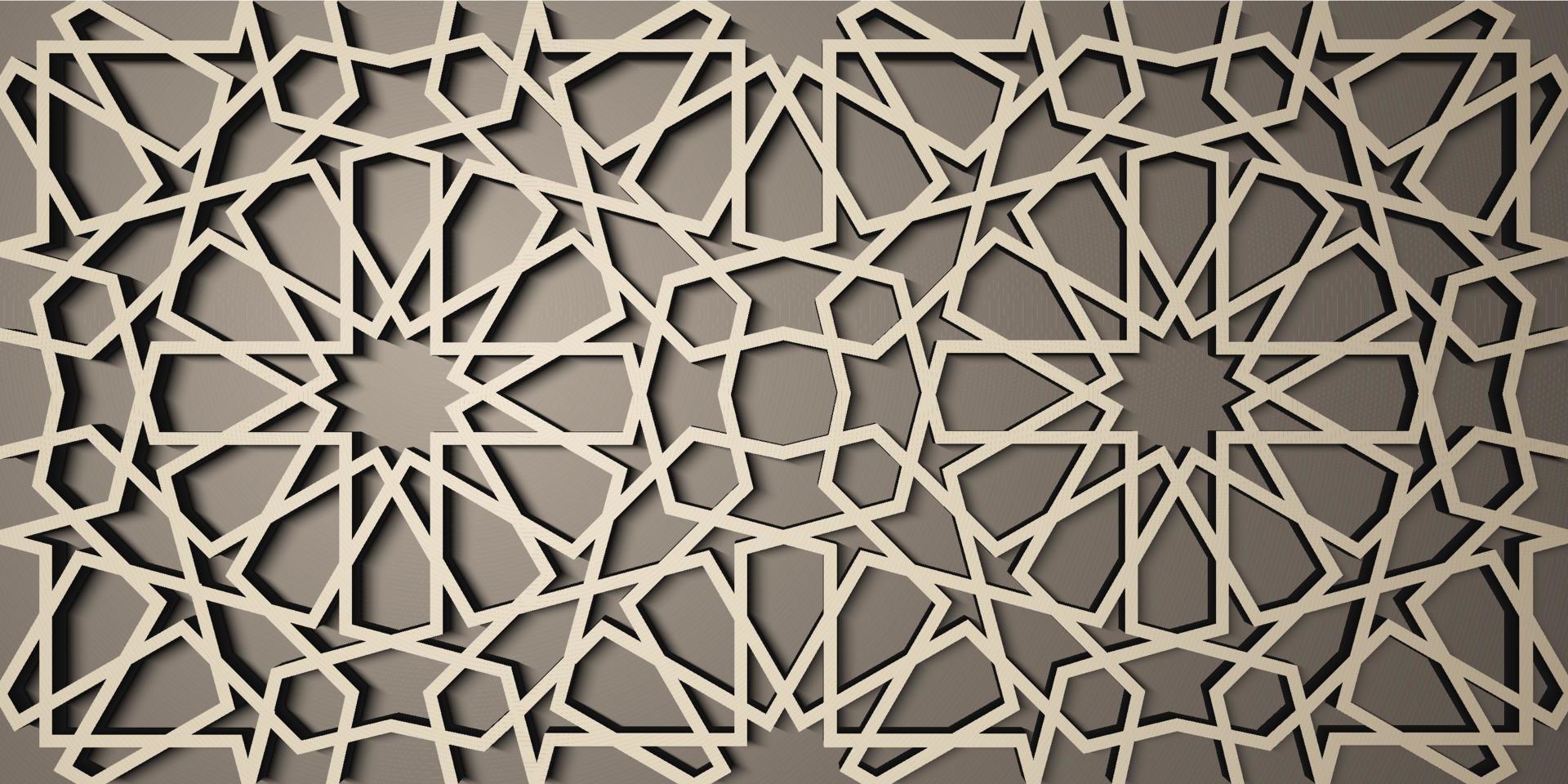 Background with 3d seamless pattern in Islamic style . , arabic geometric east ornament , persian motif . vector