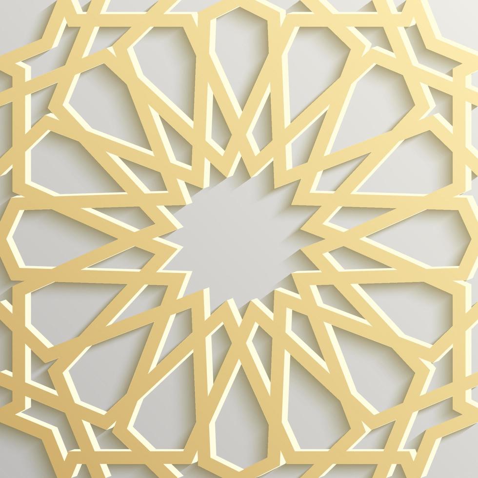 Seamless islamic pattern 3d . Traditional Arabic design element. vector