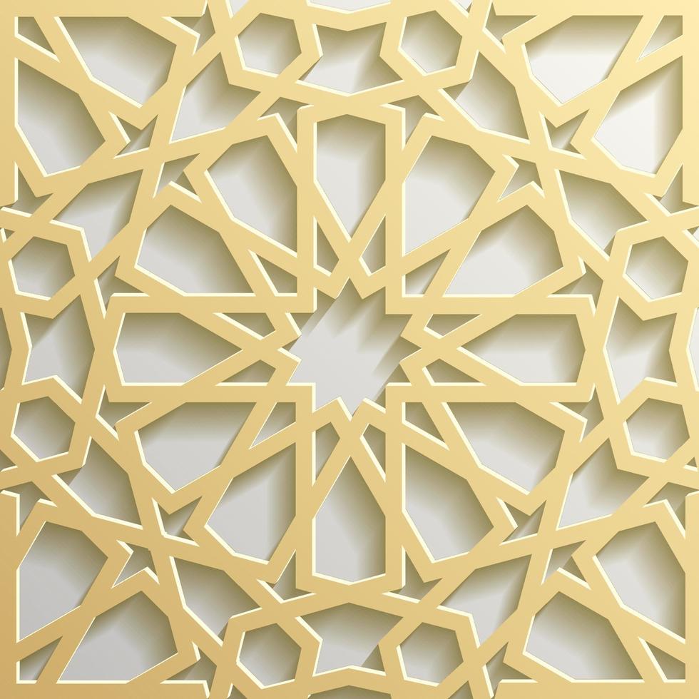 Seamless islamic pattern 3d . Traditional Arabic design element. vector
