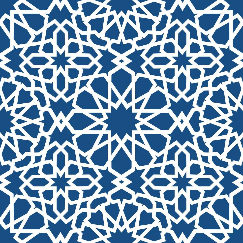 Blue islamic pattern . Seamless arabic geometric pattern, east ornament, indian ornament, persian motif, 3D. Endless texture can be used for wallpaper, pattern fills, web page background . vector