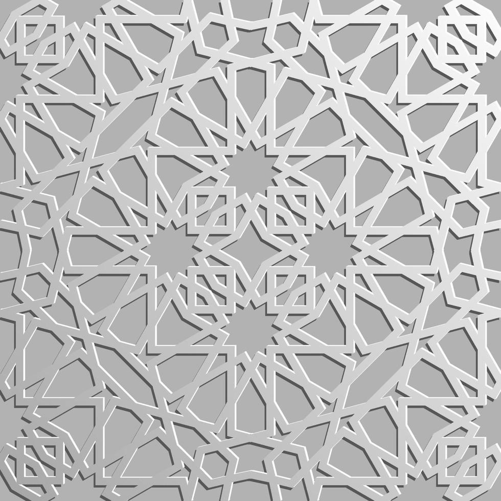 Seamless islamic pattern 3d . Traditional Arabic design element. vector