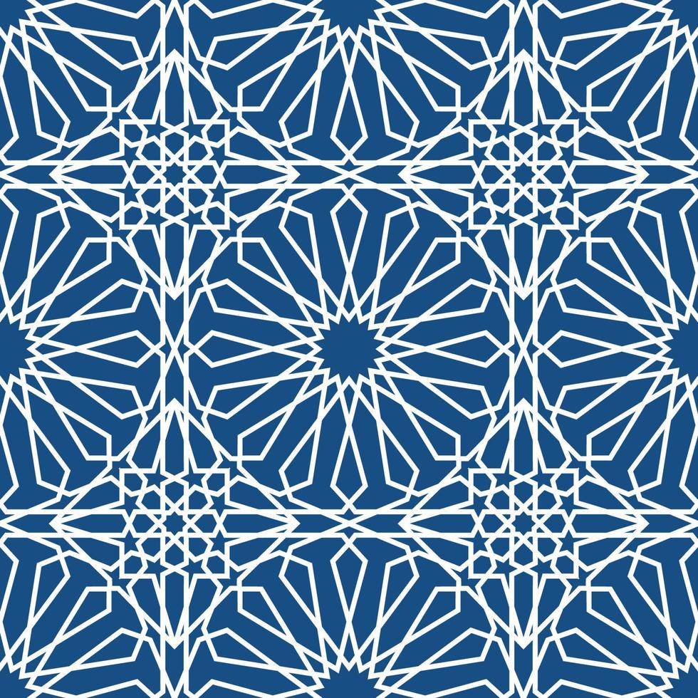 Blue islamic pattern . Seamless arabic geometric pattern, east ornament, indian ornament, persian motif, 3D. Endless texture can be used for wallpaper, pattern fills, web page background . vector