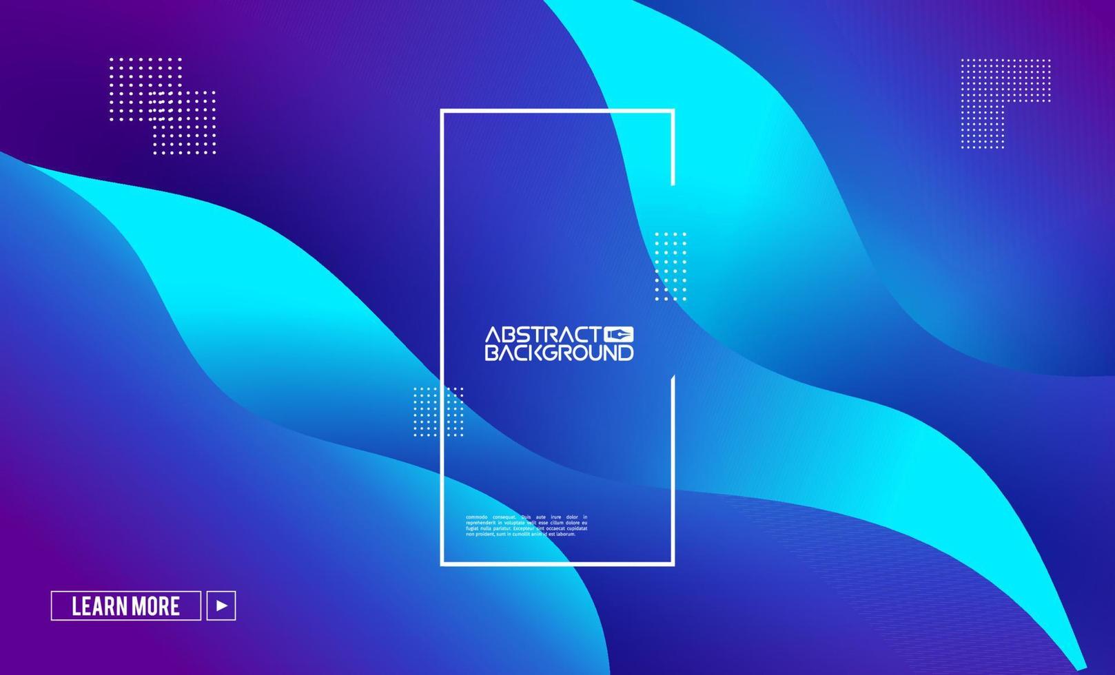 Blue abstract futuristic background. Fluid shapes landing page design. vector