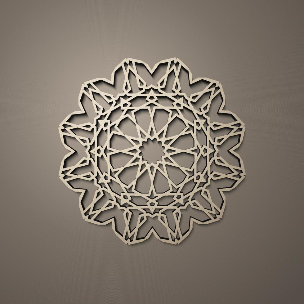 Background with 3d seamless pattern in Islamic style . , arabic geometric east ornament , persian motif . vector