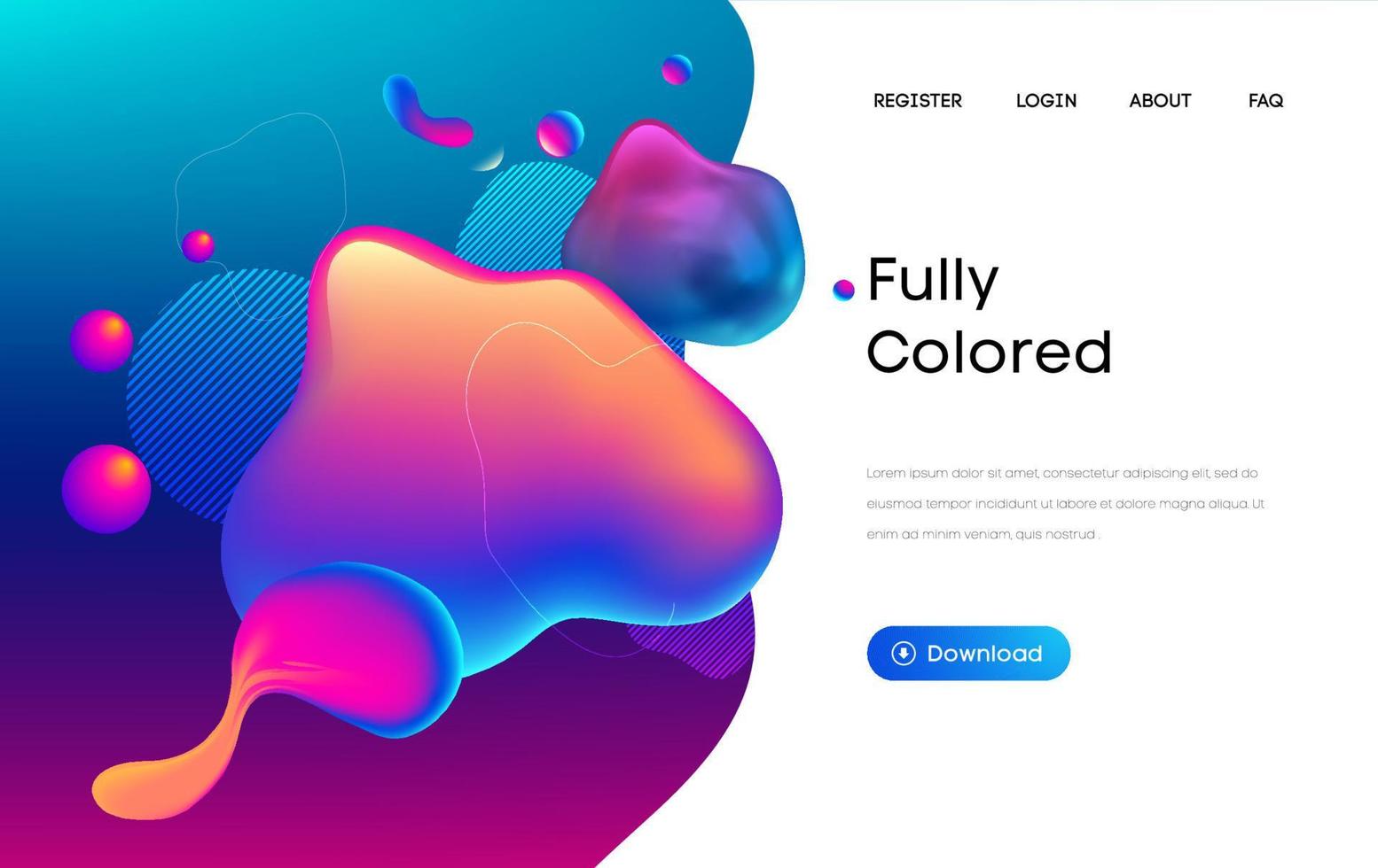 Purple liquid background in 3d style. Web design liquid color business website template. Flow and fluid background. EPS 10 Vector. vector